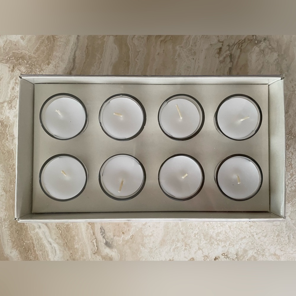 NEW White Mini Votive Set - 8-Piece White Wax Candles Collection - Picture 5 of 6